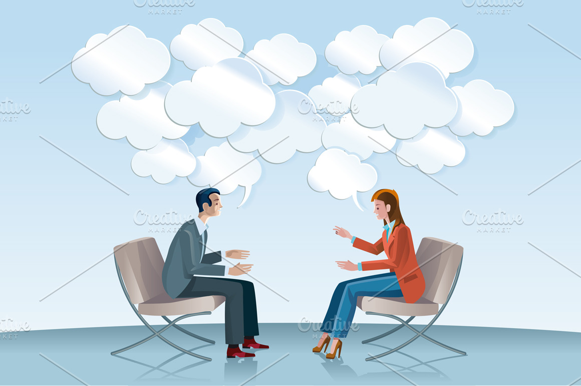 Communication with Speech Balloons | Illustrations ~ Creative Market