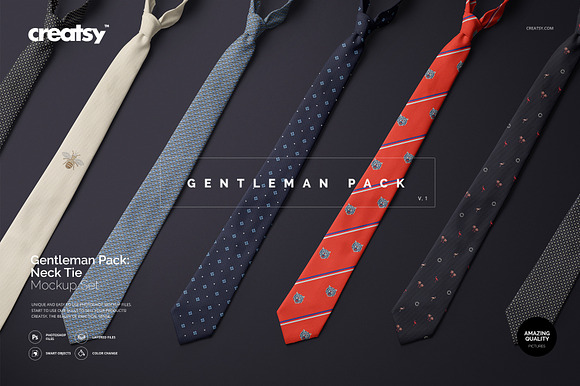 Gentelman Pack V 1 Tie Mockup Set Creative Photoshop Templates Creative Market