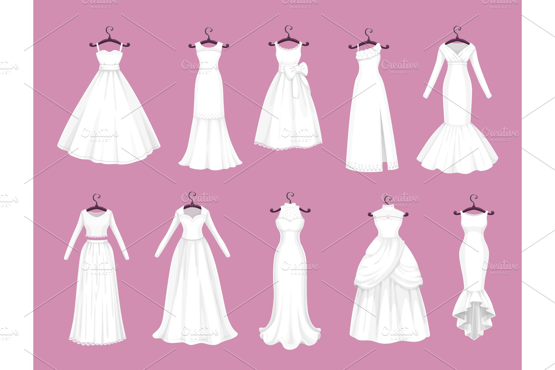 Marriage ceremony wedding dresses | Illustrations ~ Creative Market