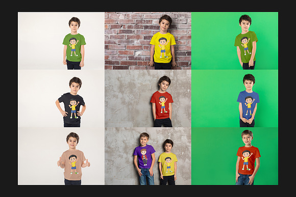 111 Kids T Shirt Mock Up Set Creative Photoshop Templates Creative Market