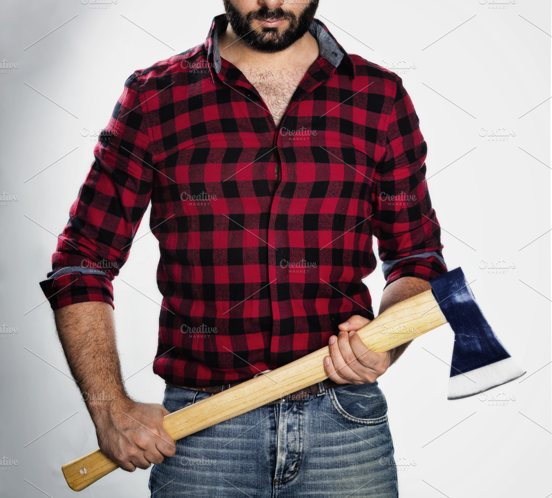 Lumberjack with dark style | Background Stock Photos ~ Creative Market