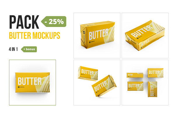 Butter 200g. Pack 4 in 1 + bonus | PSD File