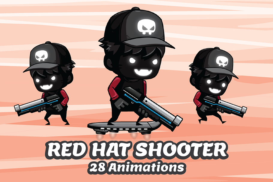 2D Game Asset - Shadow Shooter Boy | Pre-Designed ...