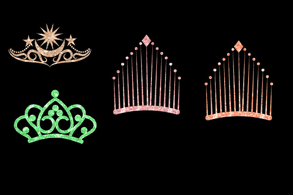 Glitter Crowns Clipart | Pre-Designed Photoshop Graphics ~ Creative Market