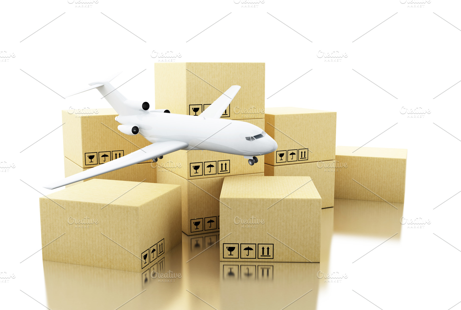 Download 3d Cardboard Box and airplane | High-Quality Stock Photos ...