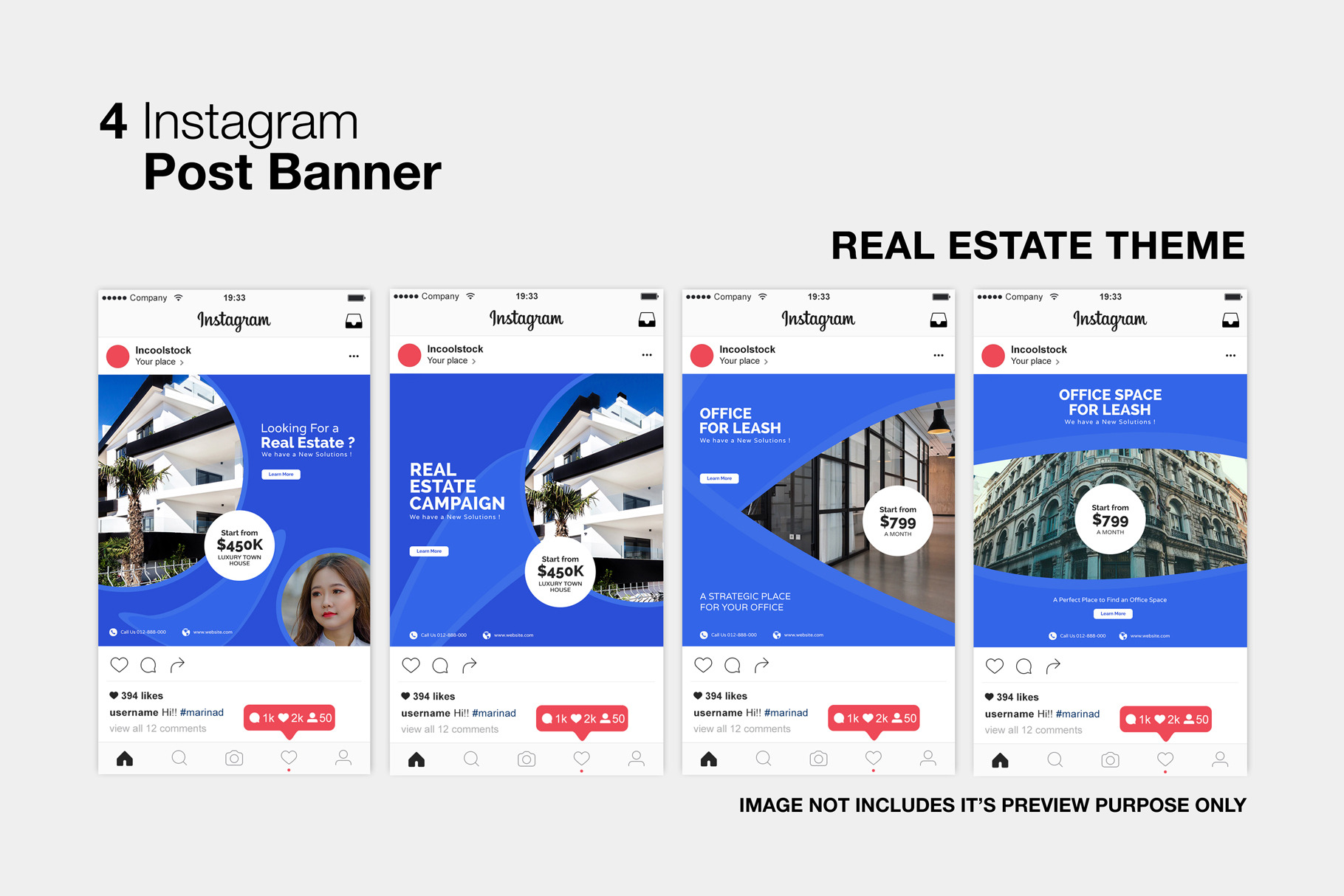 Real Estate Instagram Post | Social Media Templates ~ Creative Market