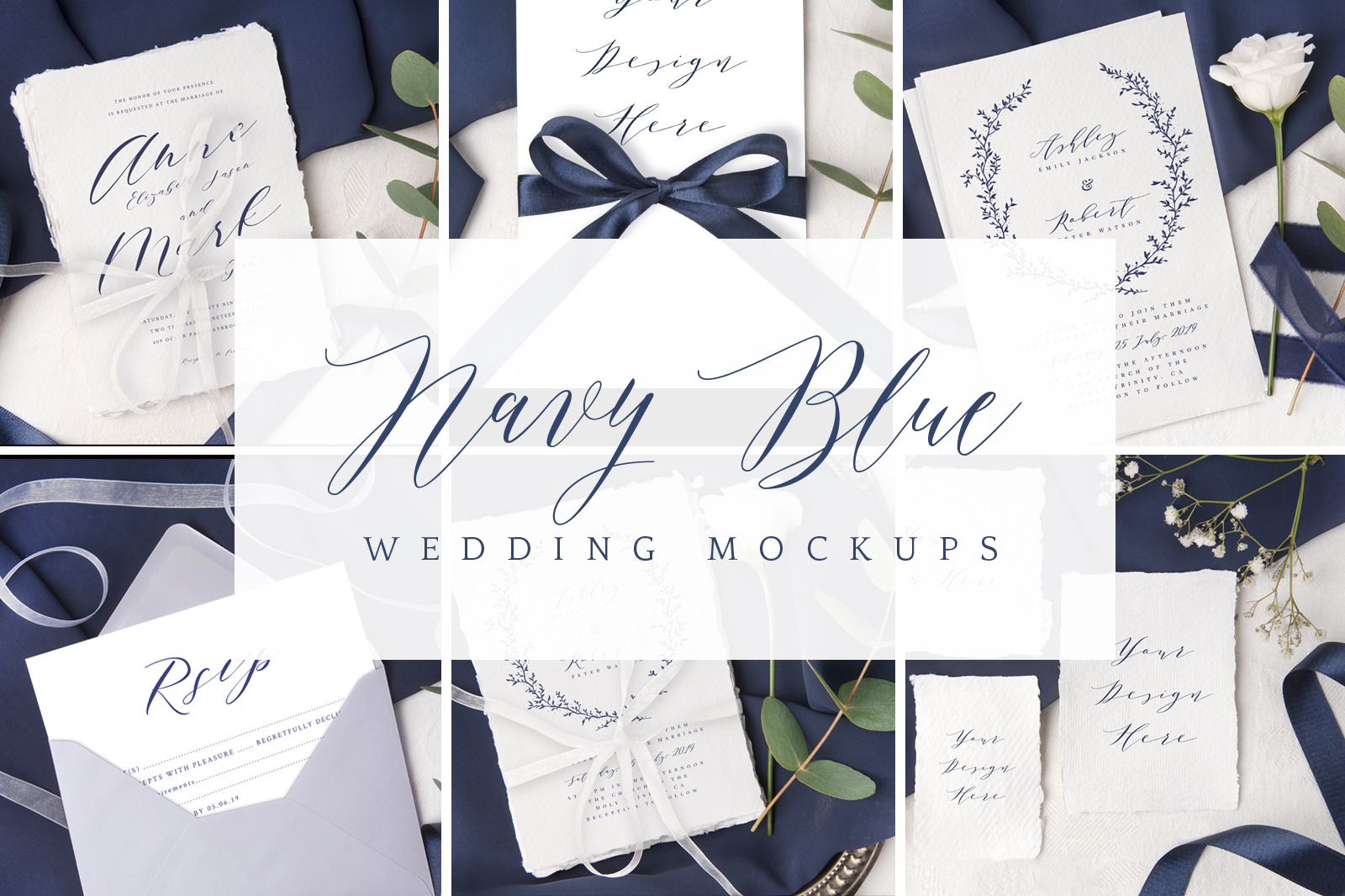 Download Navy Blue Wedding Mockup Bundle Creative Photoshop Templates Creative Market