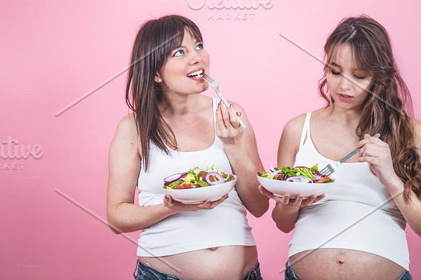 Two Pregnant Girls High Quality People Images ~ Creative Market 