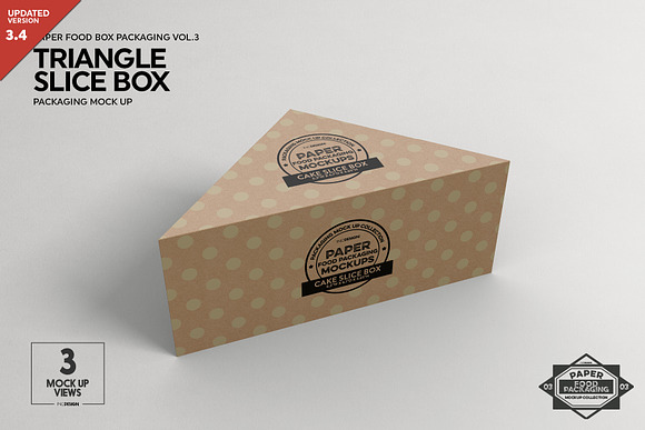 Download Cake Slice Box Packaging Mockup Creative Photoshop Templates Creative Market