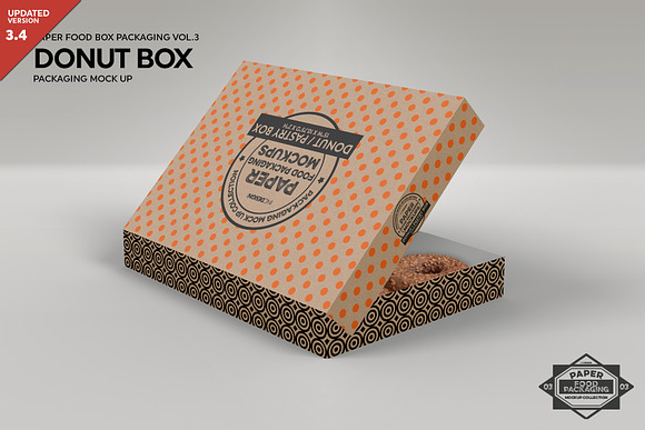 Donut Box Packaging Mockup Creative Photoshop Templates Creative Market