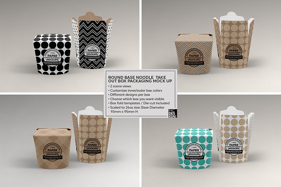 Download Round Base Noodle Box Mockup Creative Photoshop Templates Creative Market