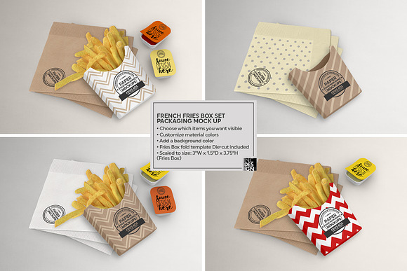 French Fries Packaging Mockup  Packaging Mockups ~ Creative Market