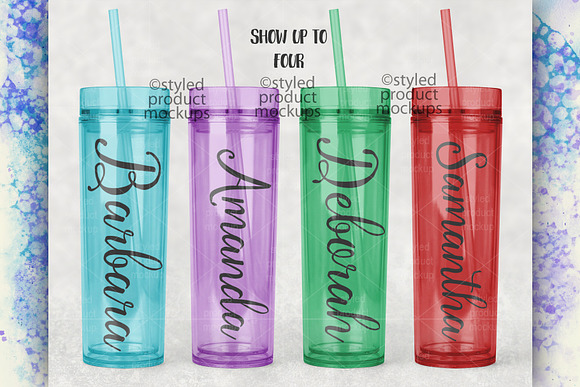 Download Acrylic Skinny Tumbler Mockup Creative Illustrator Templates Creative Market