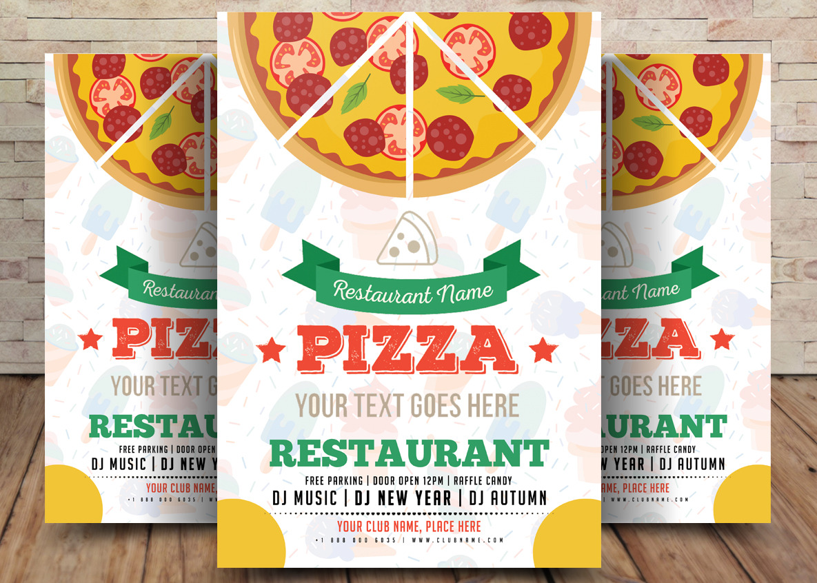 Pizza Pizzeria Restaurant Flyer Creative Photoshop Templates Creative Market