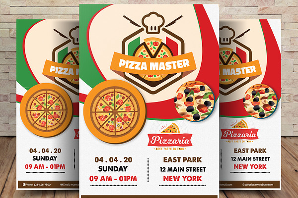 Italian Pizza Restaurant Flyer Creative Photoshop Templates Creative Market