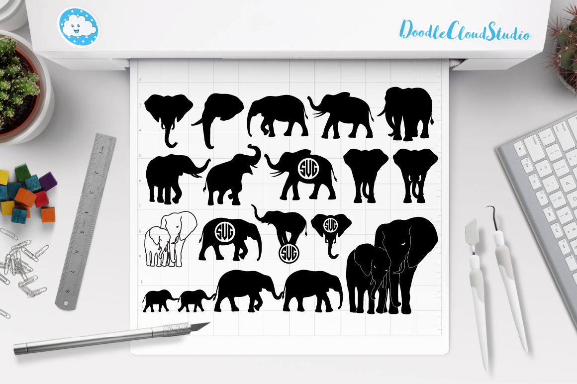 Elephants Svg Elephant Family Svg Pre Designed Photoshop Graphics Creative Market