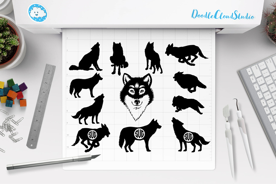 Download Wolf Svg Wolf Head Svg Files Pre Designed Photoshop Graphics Creative Market