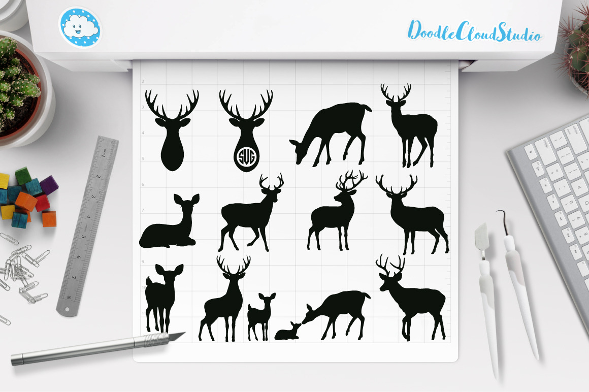 Deers Svg Mama And Baby Deer Pre Designed Photoshop Graphics Creative Market