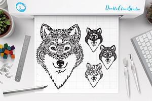 Download Wolf Svg Wolf Head Mandala Svg Pre Designed Photoshop Graphics Creative Market PSD Mockup Templates