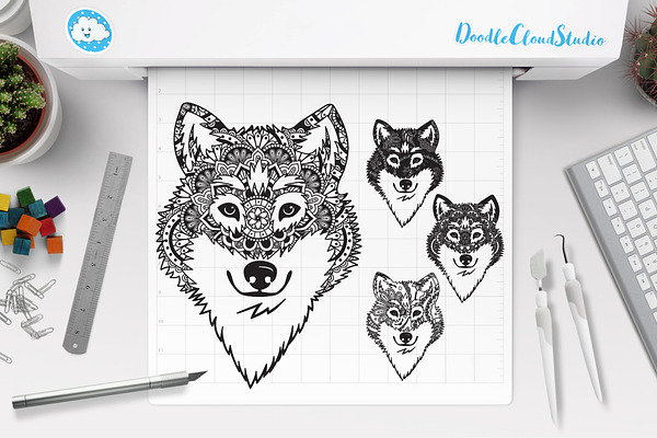 Download Wolf SVG, Wolf Head Mandala SVG, | Pre-Designed Photoshop ...