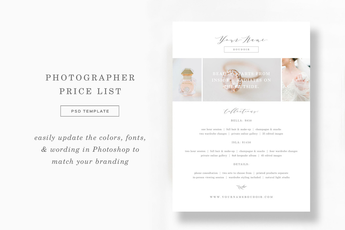 Photographer Pricing Guide | Creative Photoshop Templates ~ Creative Market