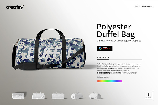 Download Duffel Bag Mockup Set (23x12) | Creative Photoshop ...