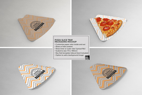 Download Pizza Slice Tray Packaging Mockup Creative Photoshop Templates Creative Market