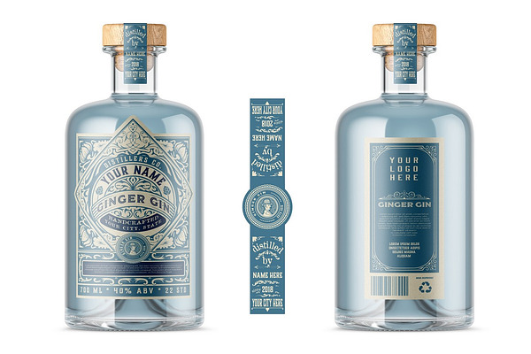 Download Vintage Gin label template 40% OFF | Creative Illustrator ...