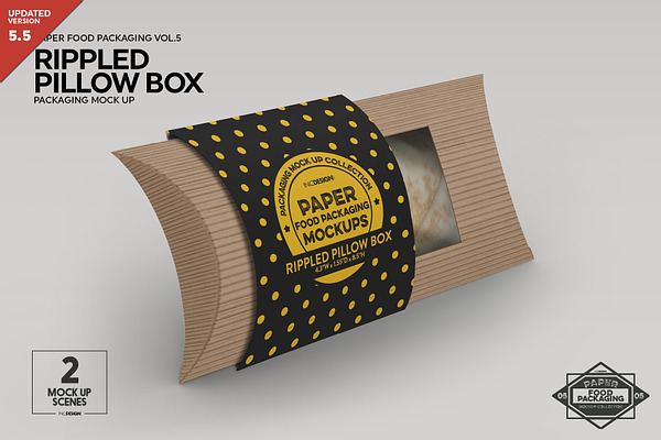 Standing Pillow Box Packaging Mockup | Creative Photoshop Templates ~ Creative Market