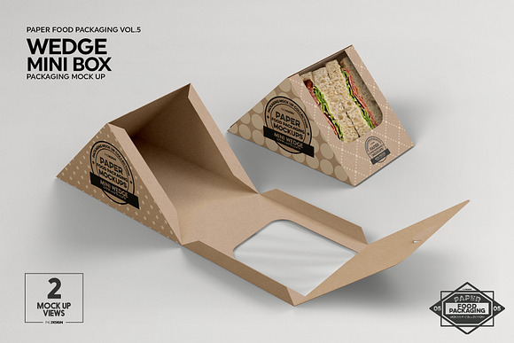 Sandwich Mini Wedge Packaging Mockup Creative Photoshop Templates Creative Market