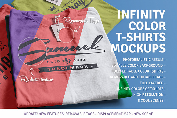 Infinity Color T-Shirt Mockups | Creative Photoshop ...