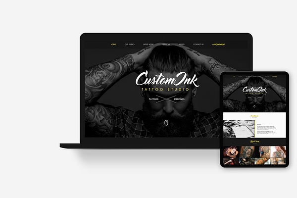 Tattoo Studio Website Template Creative Website Templates Creative Market