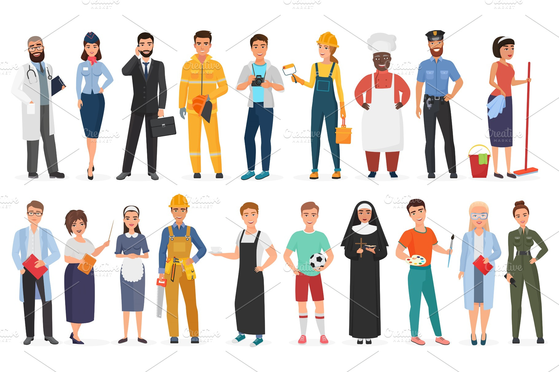 various-occupation-profession-people-vector-graphics-creative-market