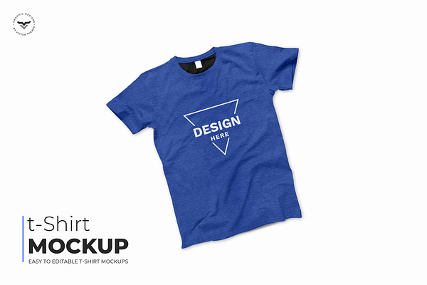 Blue T Shirt Mockups Creative Photoshop Templates Creative Market