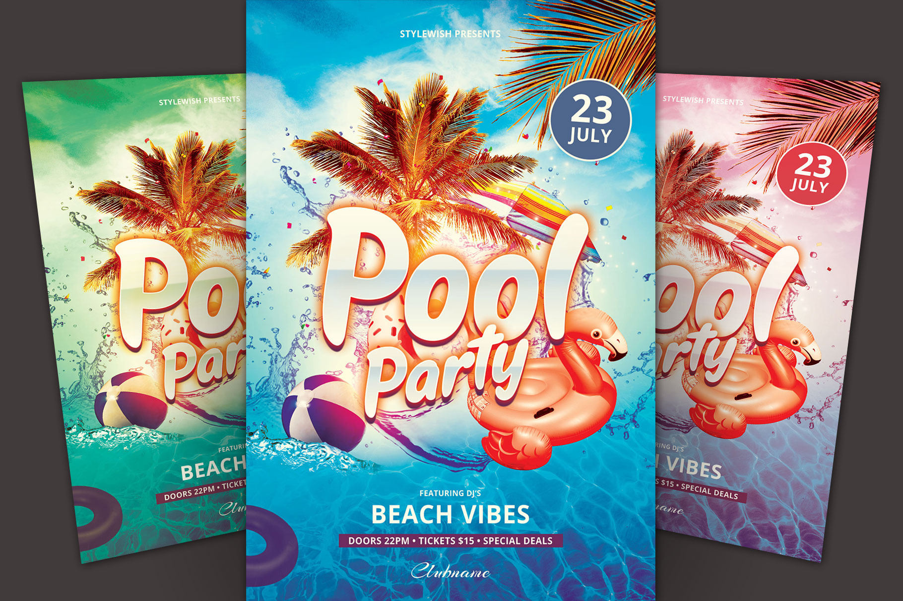 Pool Party Flyer | Creative Photoshop Templates ~ Creative Market