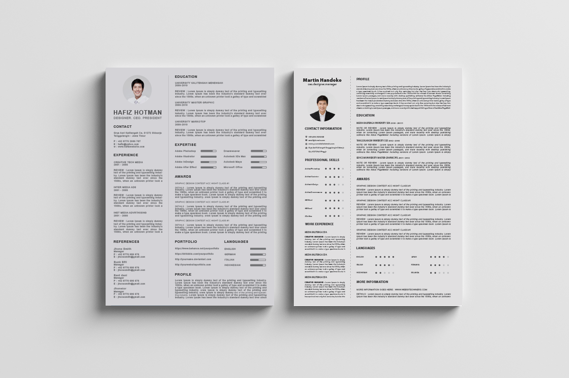 Clean and Professional CV / Resumes | Resume Templates ~ Creative Market