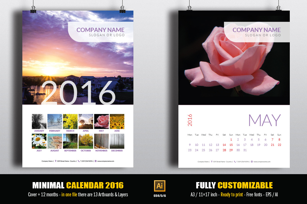 calendario 2016 illustrator download