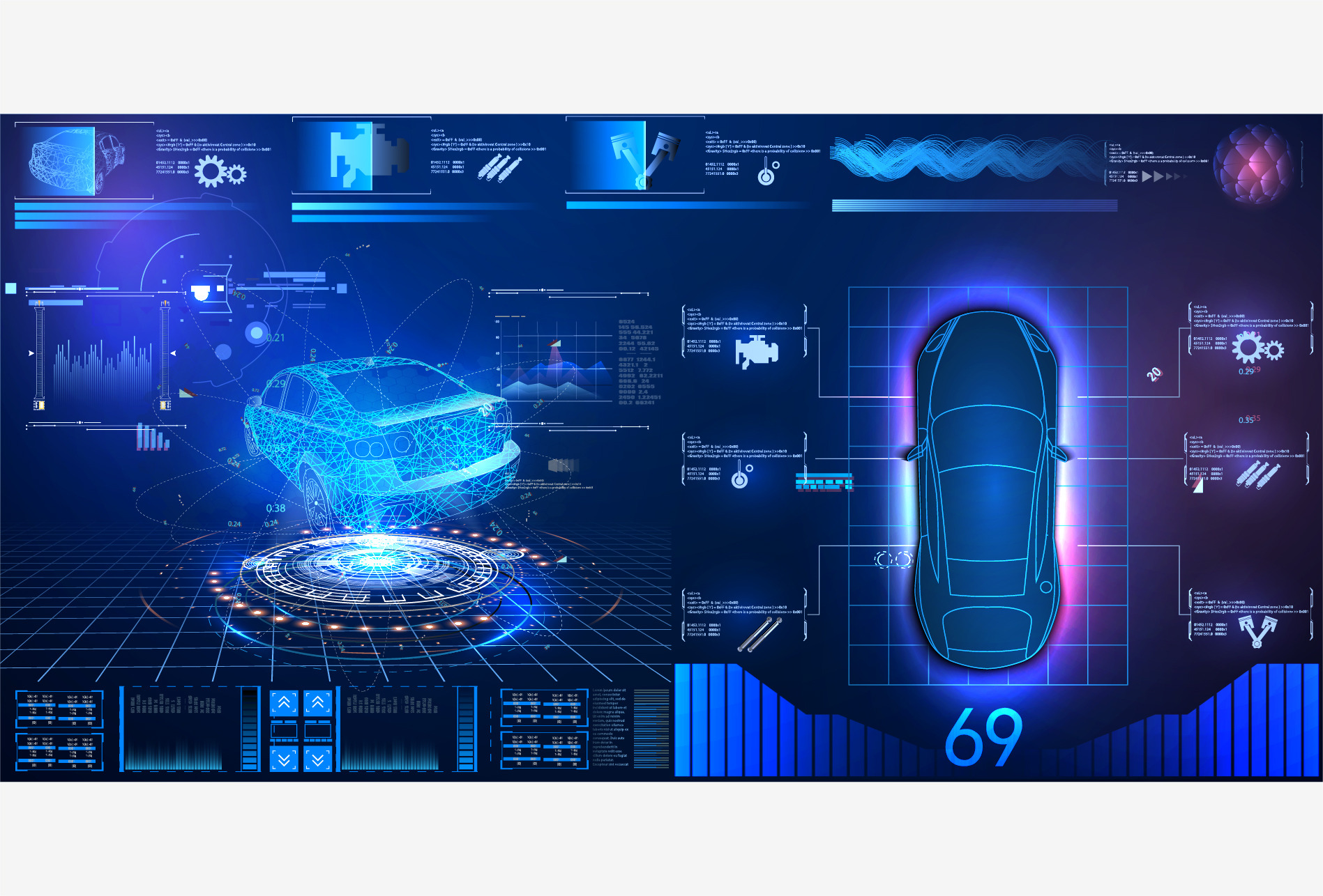 Futuristic car user interface HUD UI Background Graphics Creative