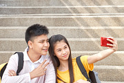 Selfieportrait of funny couple outd containing selfie, friends, and ...