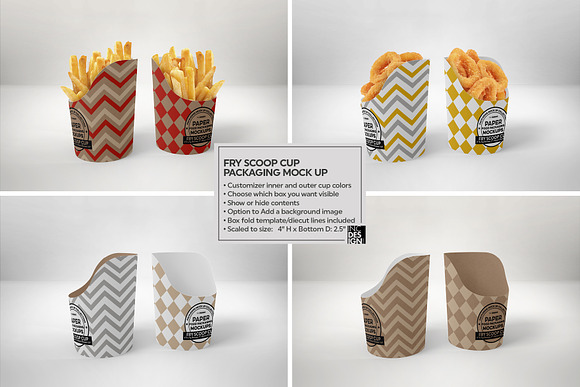 Download Paper Scoop Cup Packaging Mockup Creative Photoshop Templates Creative Market PSD Mockup Templates