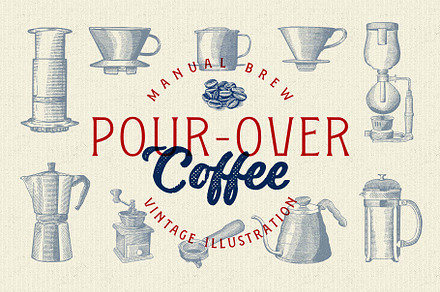 Coffee Brewing tools  Illustrations ~ Creative Market