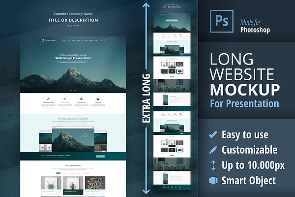 Download 3d Effect Website Mockup Creative Photoshop Templates Creative Market