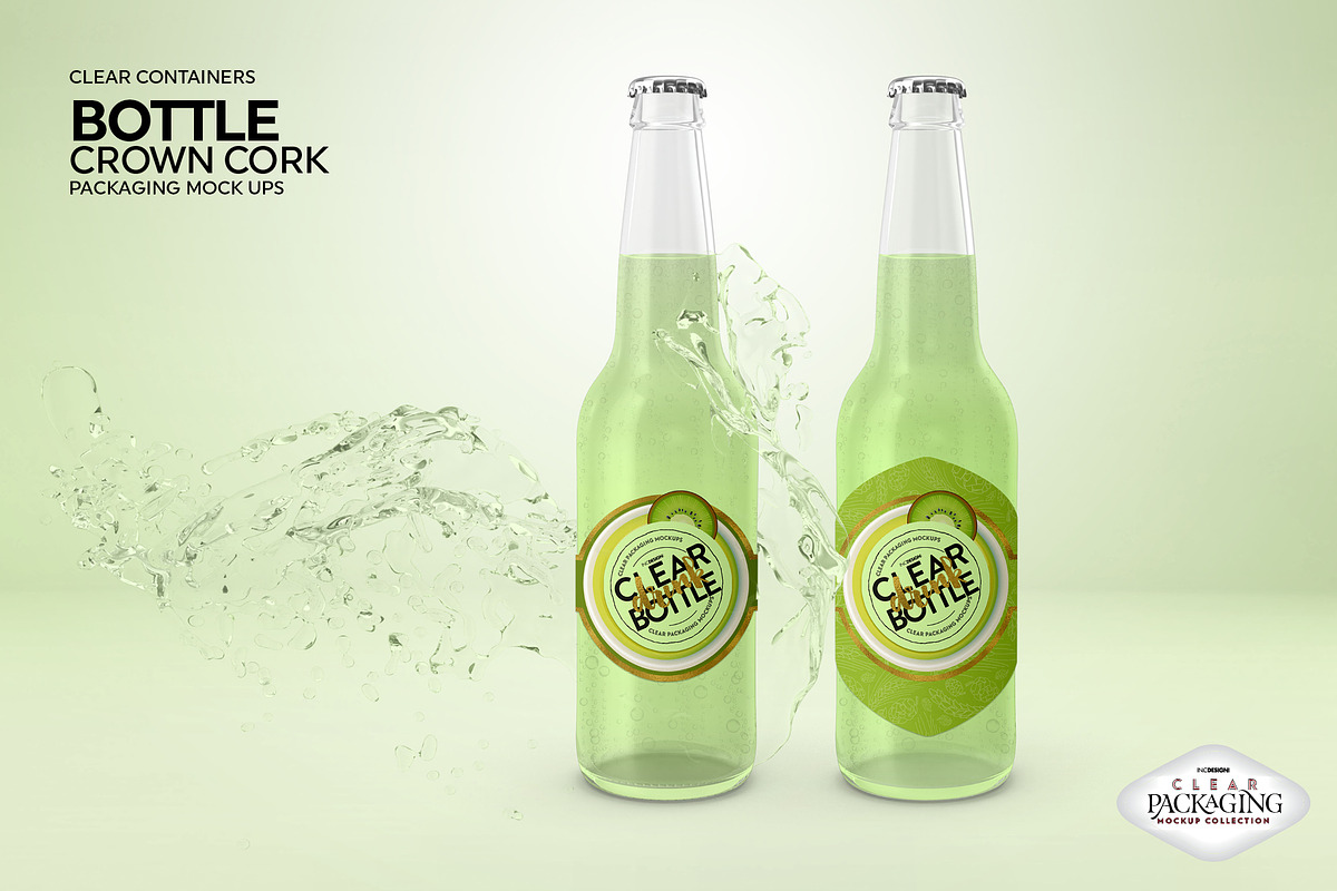 Download Clear Bottle with Crown Cork Mockup | Creative Photoshop Templates ~ Creative Market