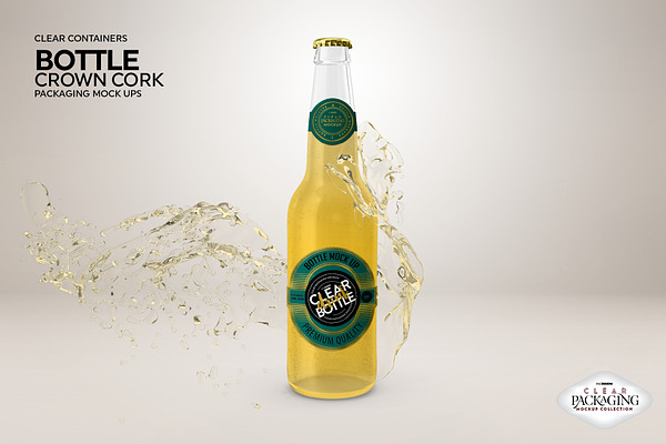 Download Clear Bottle with Crown Cork Mockup | Creative Photoshop ...