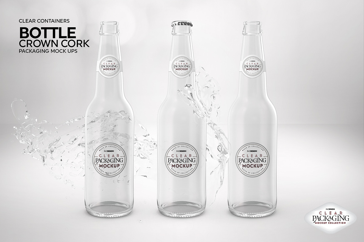 Download Clear Bottle with Crown Cork Mockup | Creative Photoshop Templates ~ Creative Market