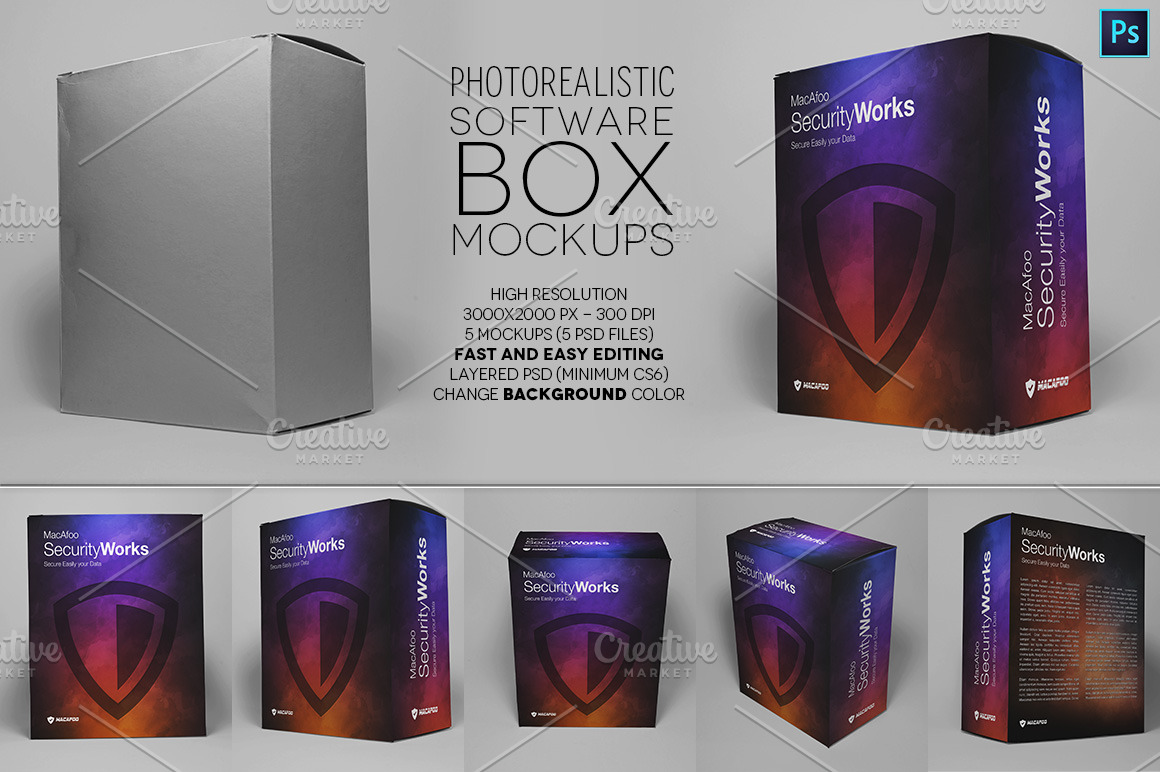 Download Software or Product Box Mockups | Creative Photoshop ...