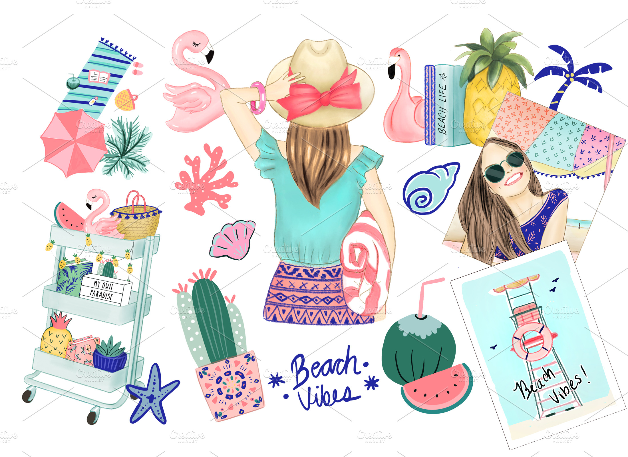 Beach clipart | Icons ~ Creative Market