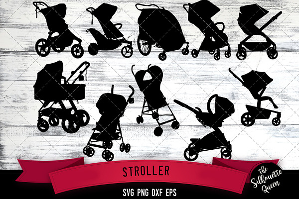 African American Woman With Stroller Pre Designed Illustrator Graphics Creative Market