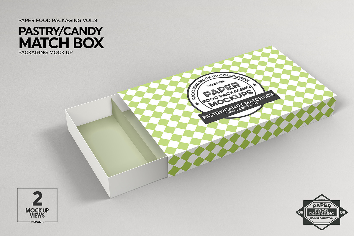 Download Match Box Style Packaging Mockup | Creative Photoshop Templates ~ Creative Market