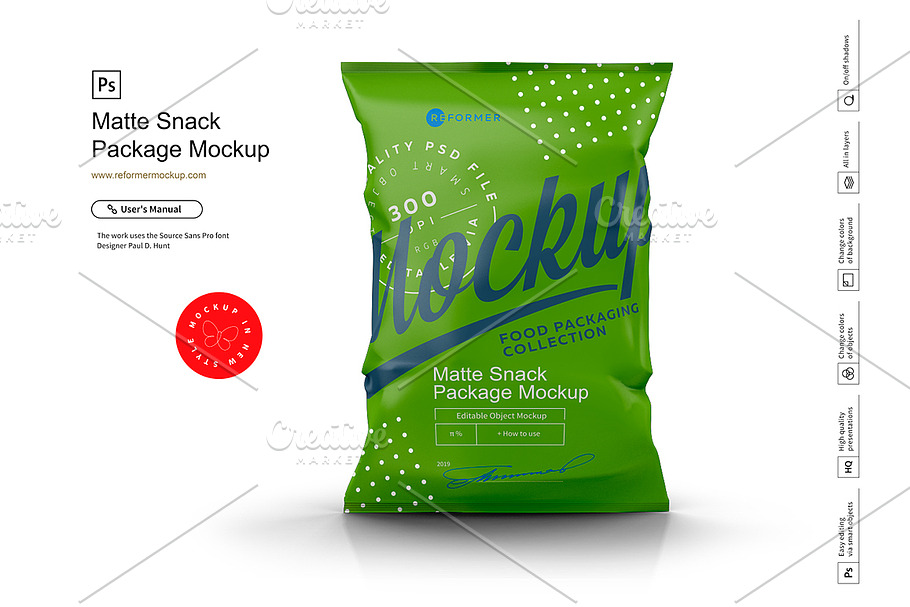 Matte Snack Package Mockup | Creative Photoshop Templates ...